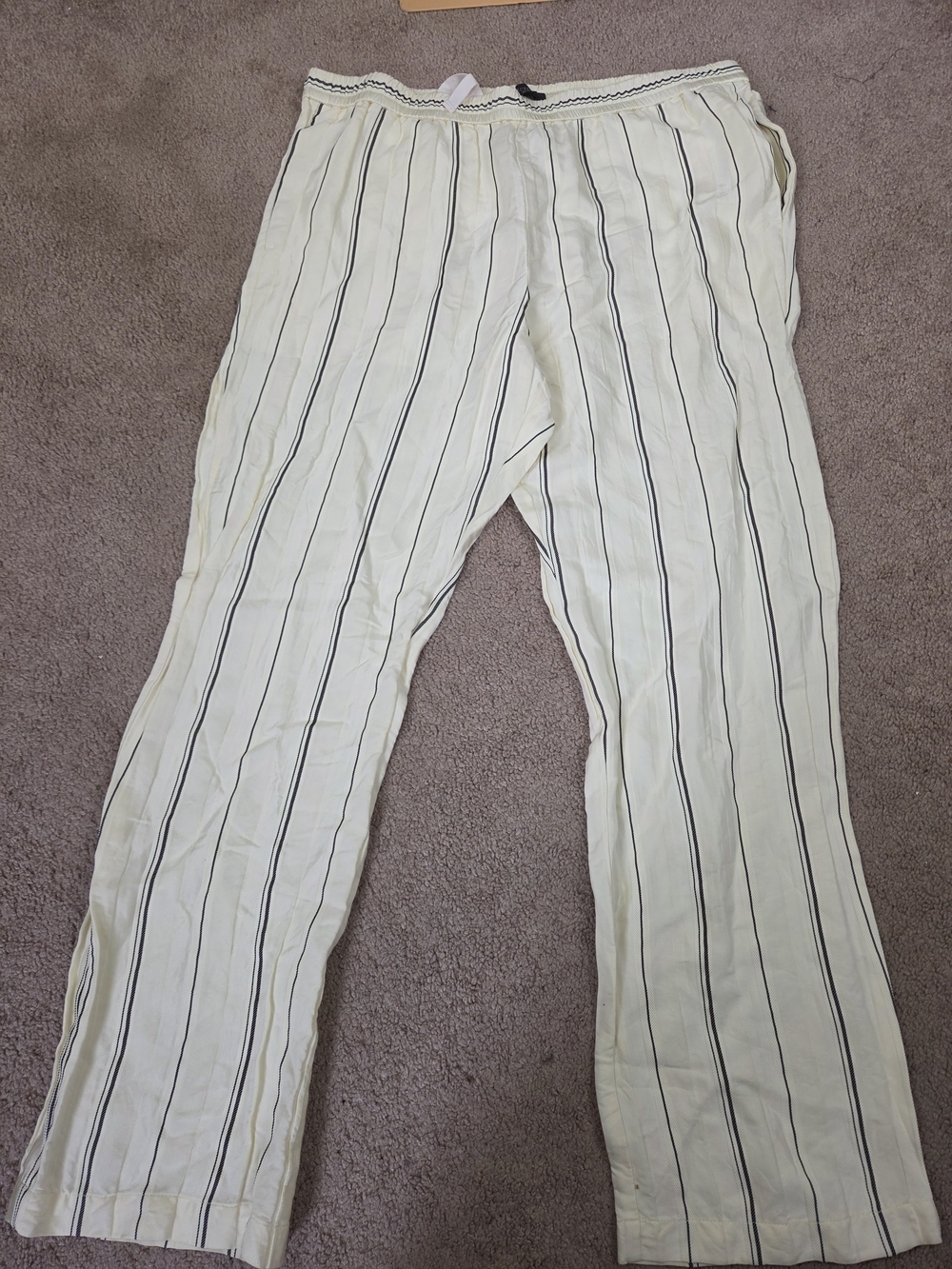 Women's Cream Stripe Lounge Pants